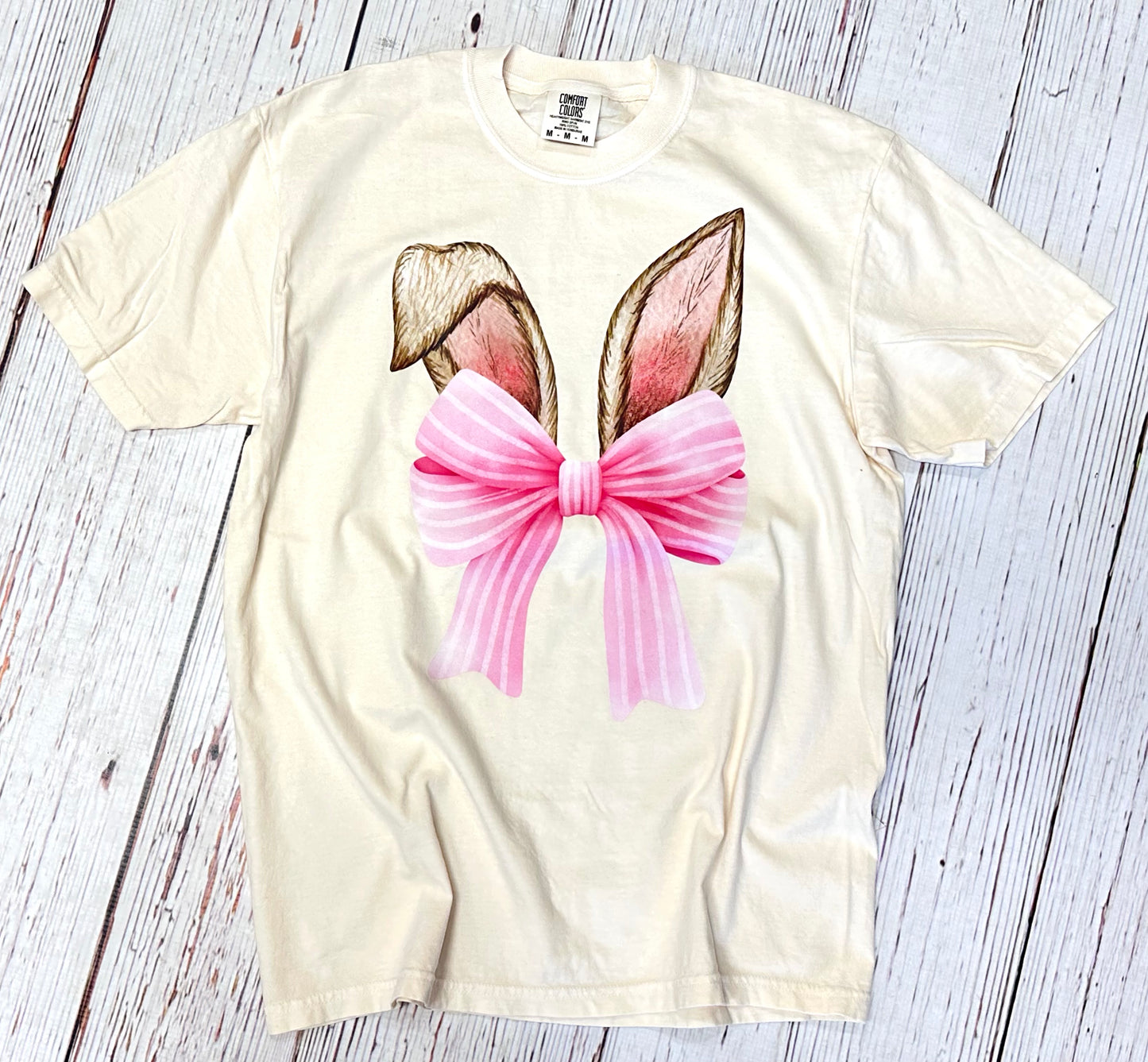 Bunny Ears With Pink Bow Tee