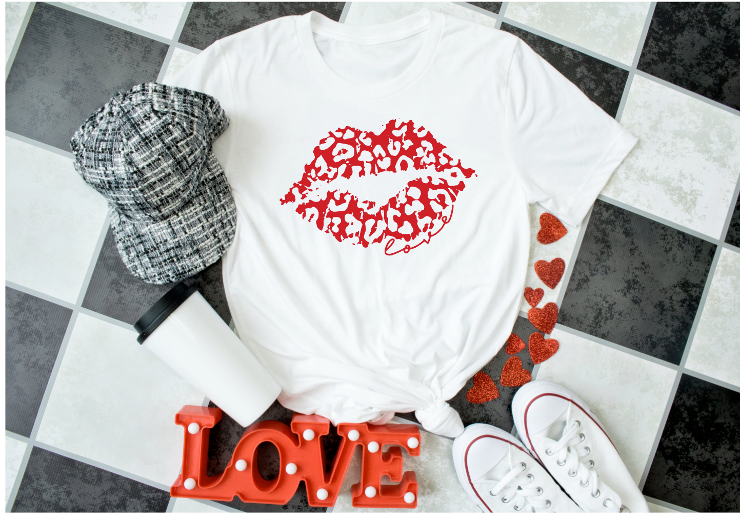 Red Leopard Valentine Lips