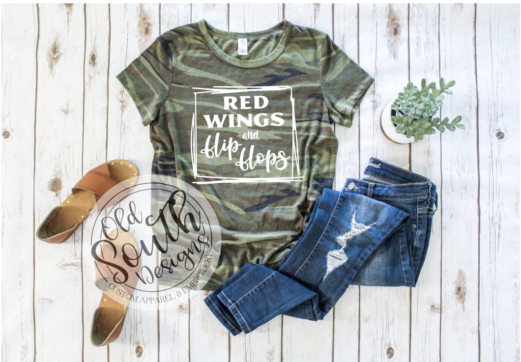 Red WIngs and Flip Flops