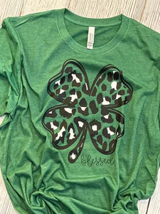 Leopard Shamrock Tee