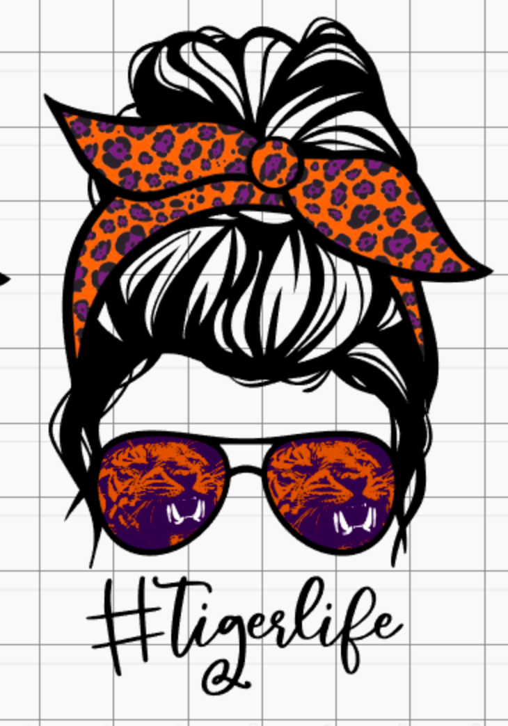 Clemson Girl with Tiger Glasses