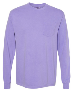 Comfort Colors Monogrammed Long Sleeve Pocket Tee