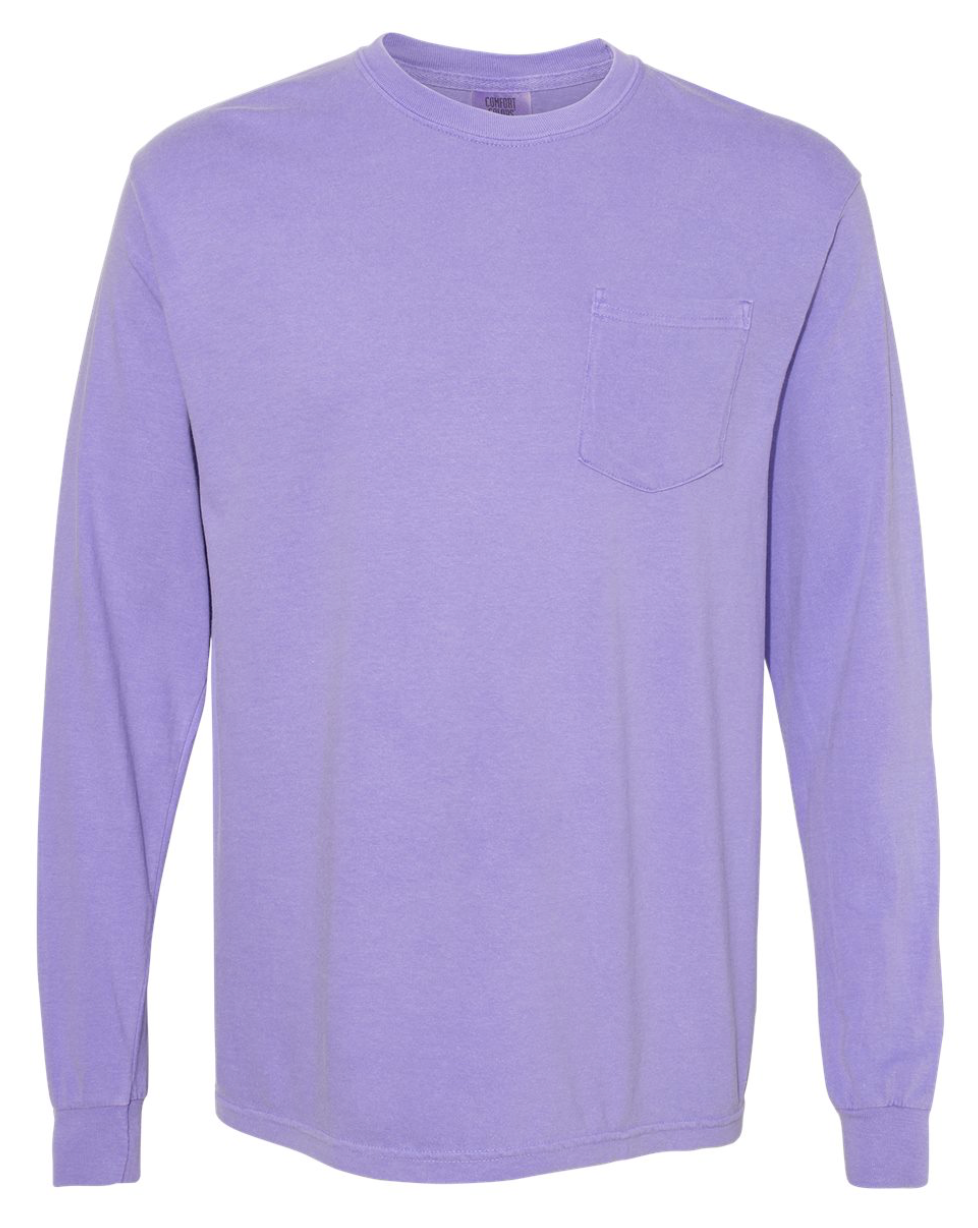 Comfort Colors Monogrammed Long Sleeve Pocket Tee