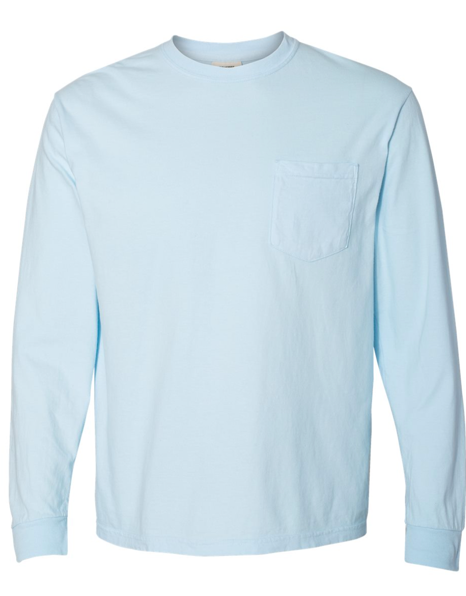 Comfort Colors Monogrammed Long Sleeve Pocket Tee