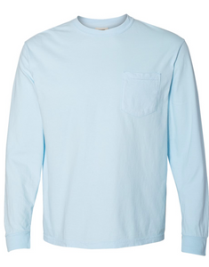 Comfort Colors Monogrammed Long Sleeve Pocket Tee